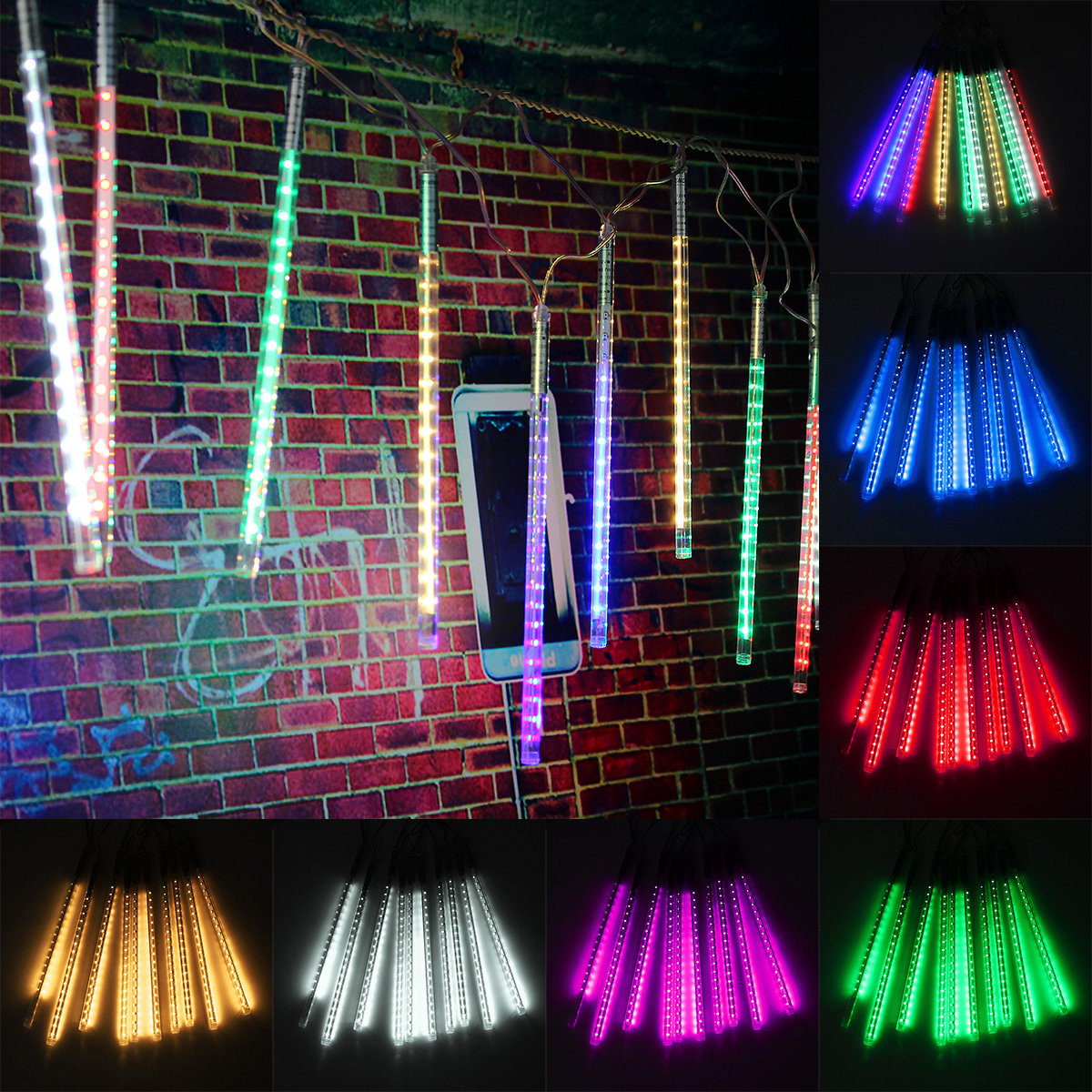 屋外クリスマス装飾ライト防水滝 LED 流星ランプ 30 センチメートル 50 センチメートル 220v led med スターバースト降雪ライト 13