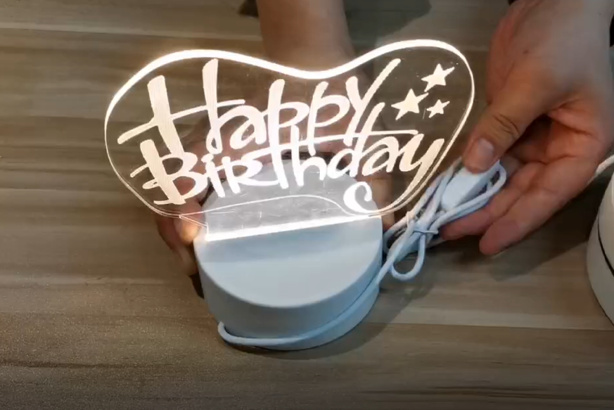 3D illusion LED light acrylic night light base 3D night light gift Valentine's Day Christmas children's birthday gift 2