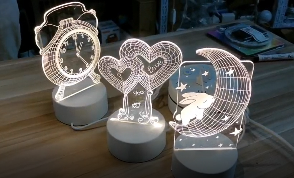 Personalized 3D Illusion Heart-shape Custom Name and Photo Led Night Light 2