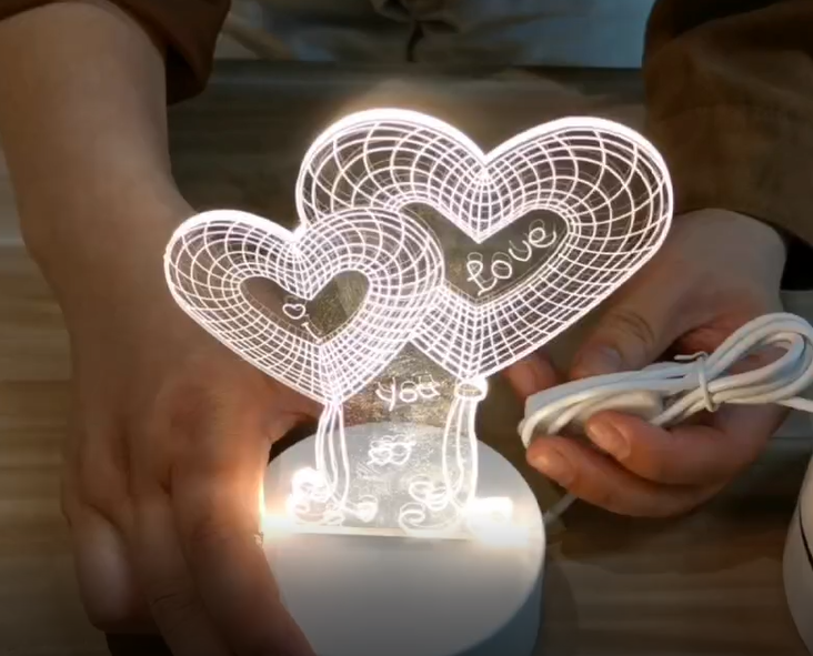 Jual Panas Hari Valentine Hadiah Dekoratif Malam Lampu LED Kreatif 3D Malam Lampu Liburan Lampu Meja 2