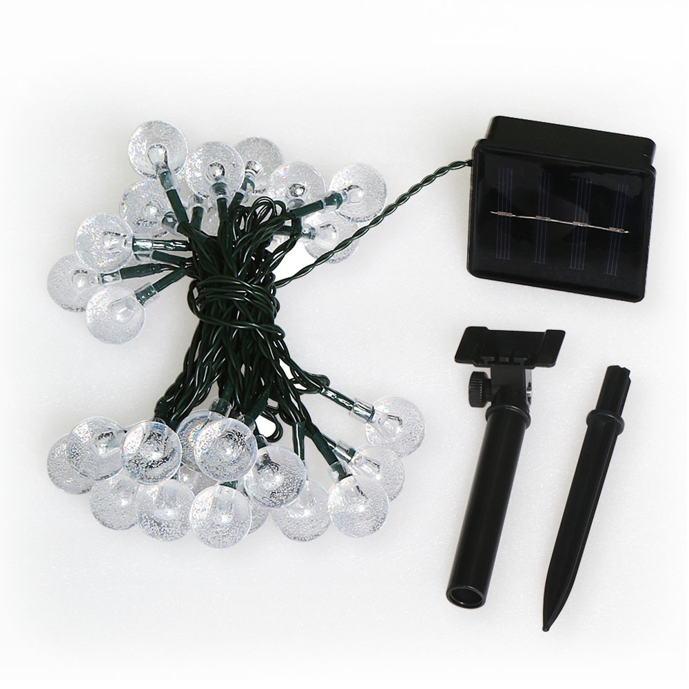 Lucrări solare cu design nou, în aer liber, led, cu bule de zâne, lampă de cristal, decorațiuni de Crăciun, petrecere festivă cu led 3