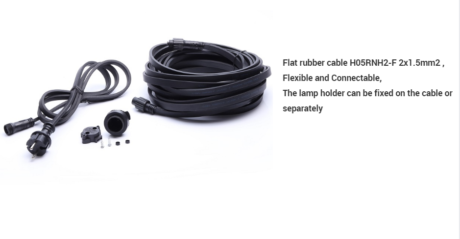 personalizzato wendadeco cavo piatto impermeabile led b22 e27 cintura festone luce esterna giardino patio produttori di corde 14