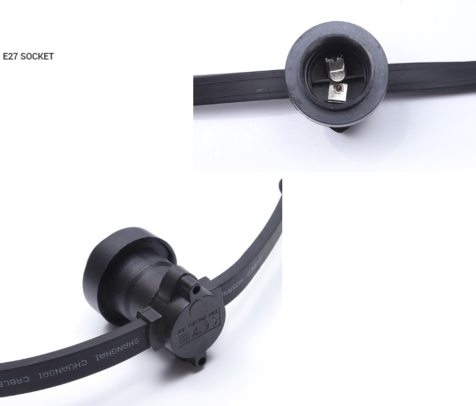 personalizzato wendadeco cavo piatto impermeabile led b22 e27 cintura festone luce esterna giardino patio produttori di corde 17