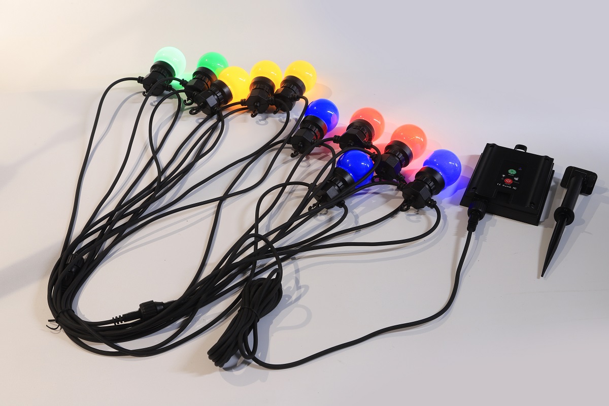 WENDADECO Durable using four color rubber outdoor christmas bulb solar garden light string 4