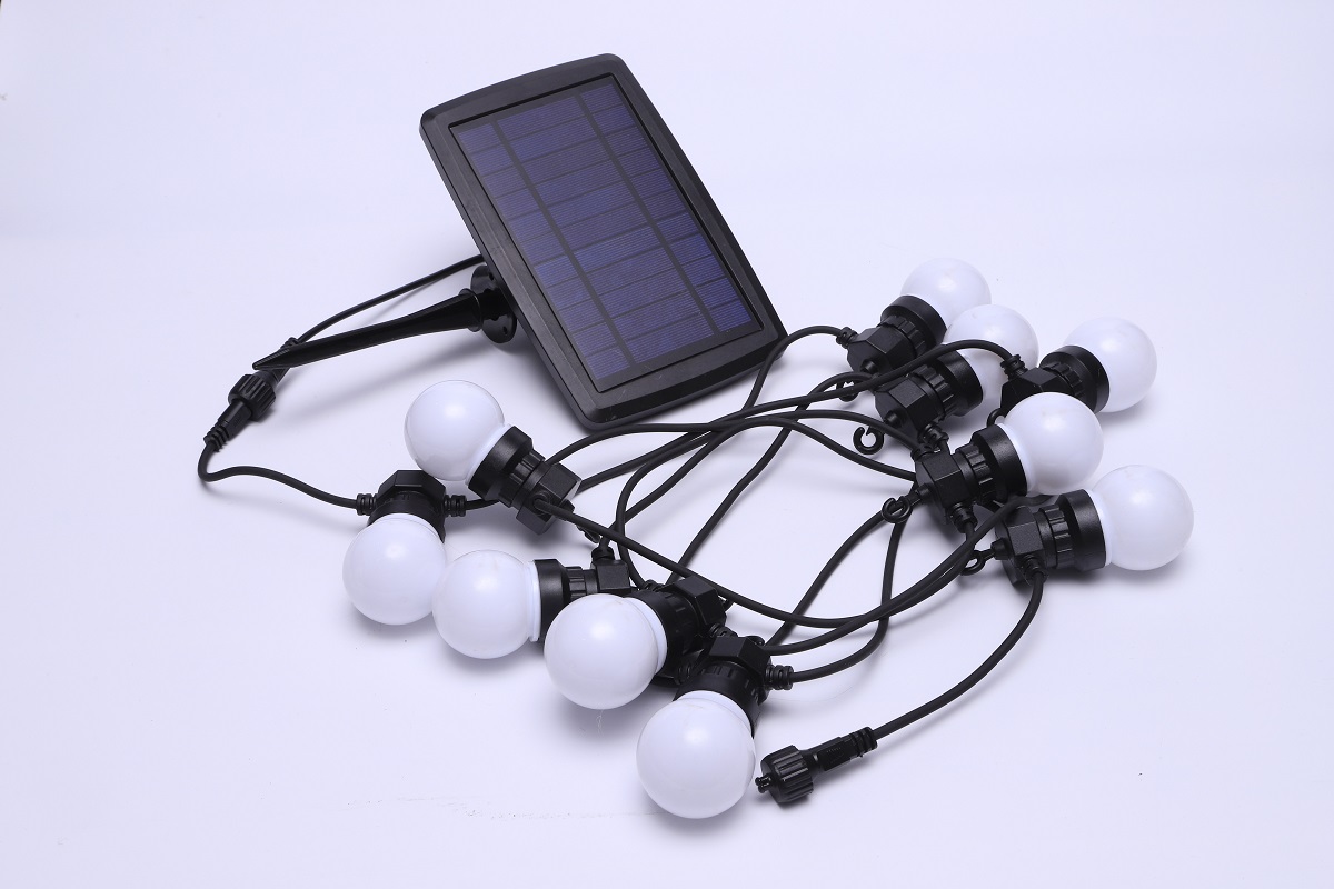 WENDADECO Durable using four color rubber outdoor christmas bulb solar garden light string 8