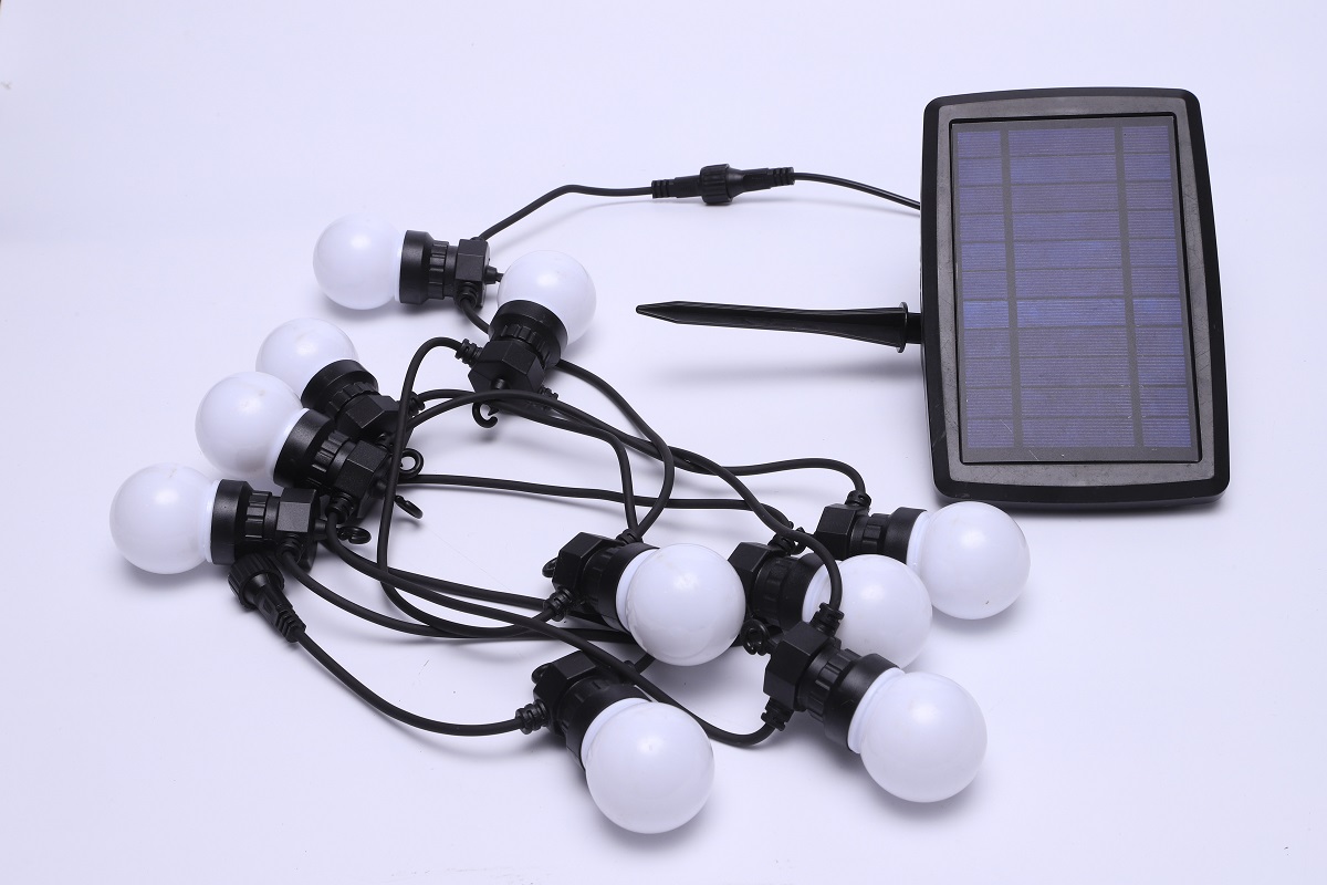 WENDADECO Durable using four color rubber outdoor christmas bulb solar garden light string 9