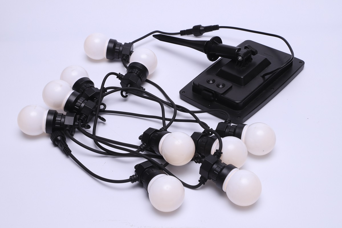 WENDADECO Durable using four color rubber outdoor christmas bulb solar garden light string 10