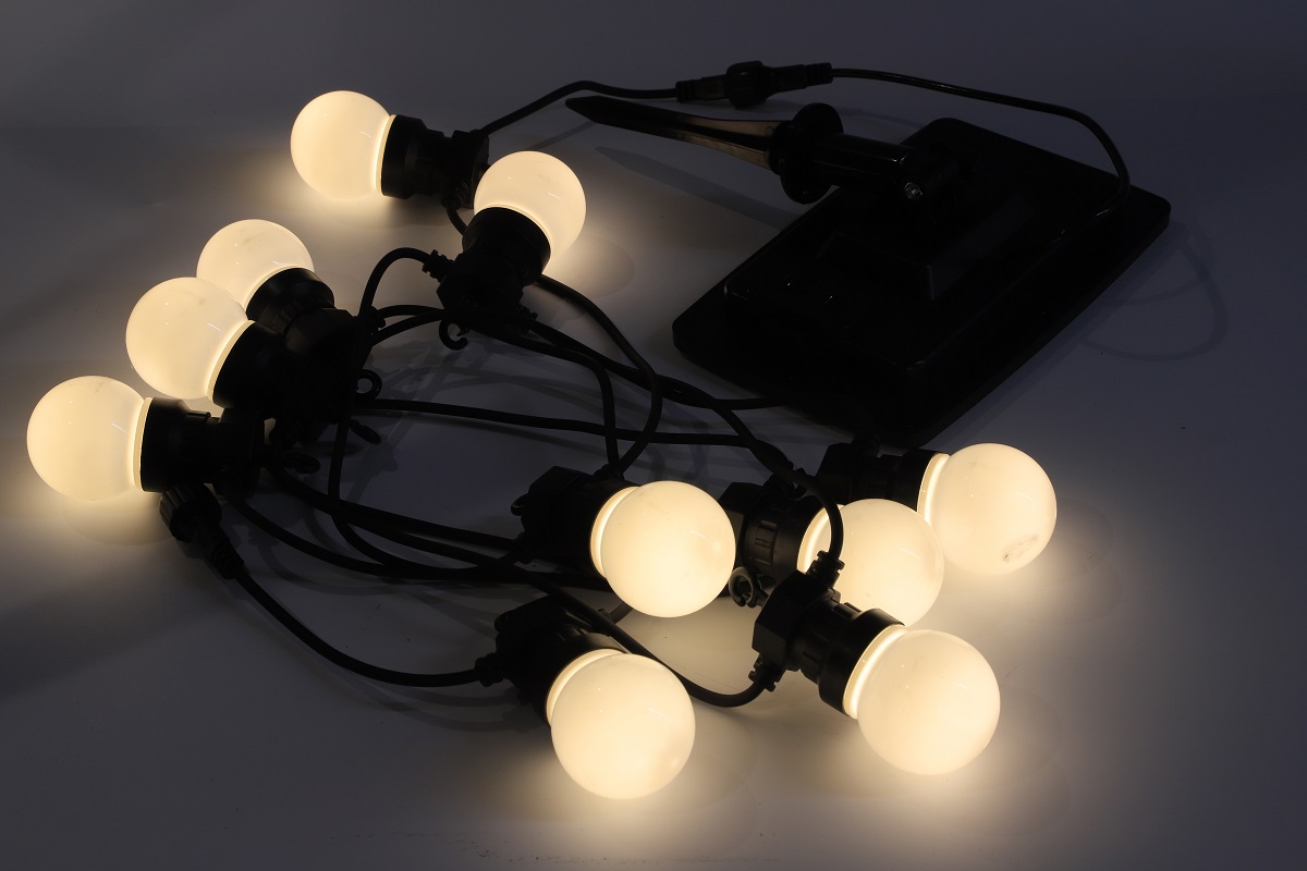 WENDADECO Durable using four color rubber outdoor christmas bulb solar garden light string 12