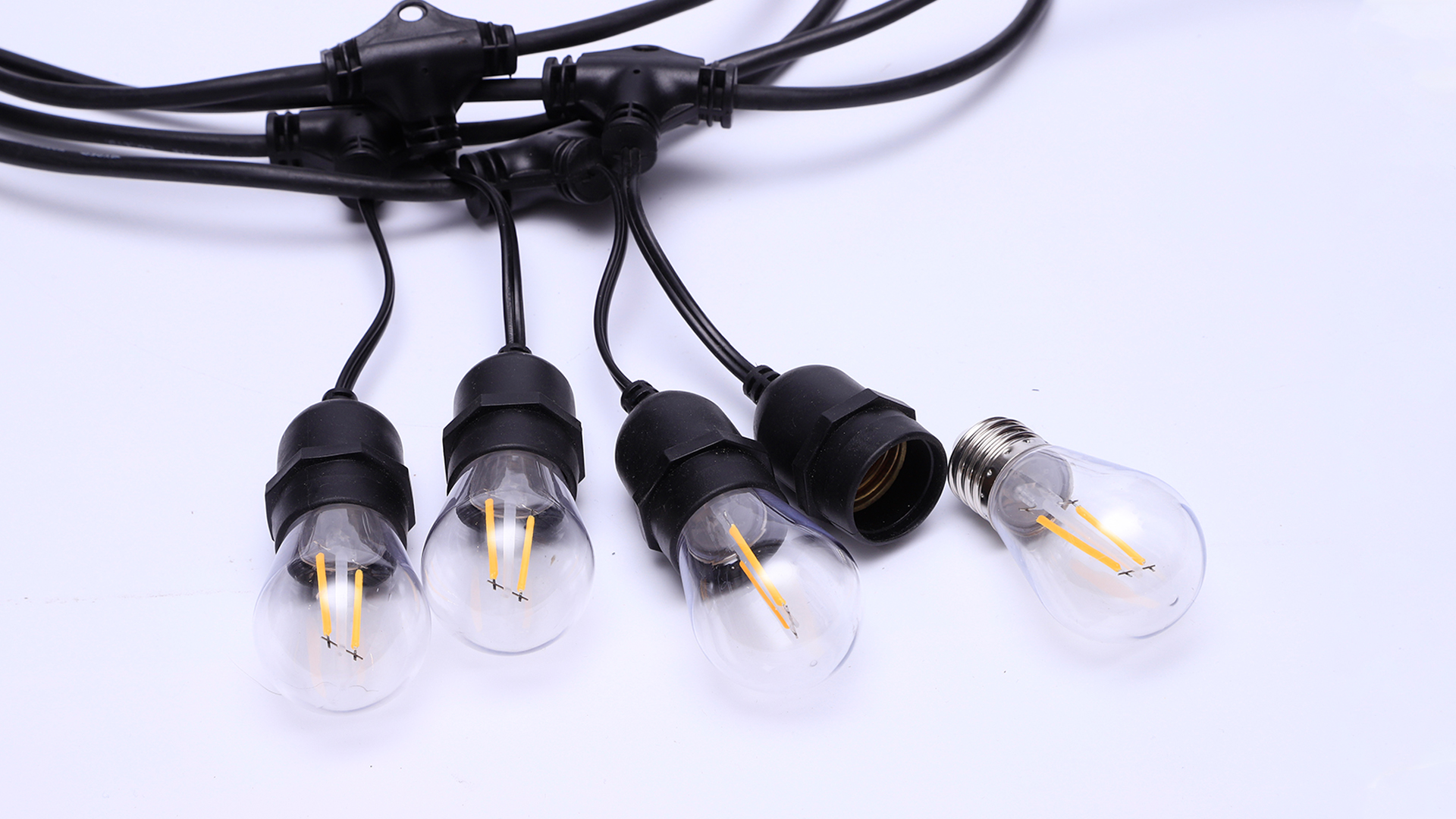 10 متر led لمبة S14 ضوء شل حديقة معلقة الزفاف الزخرفية في الهواء الطلق إكليل سلسلة أضواء e26 e2 حزام أضواء 4