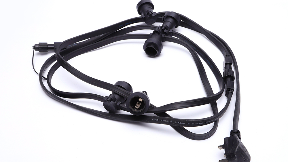 Produsen Pencahayaan Festoon Komersial Kabel Datar IP44 B22 E27 yang Disesuaikan Dari Cina | Wenda Deco 9