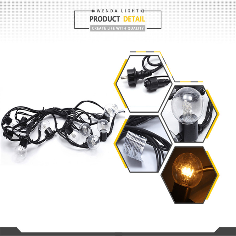 CE ROHS Lampu Dekorasi Led Lampu Dekorasi Natal Dekorasi Luar Ruangan Putih Hangat RGB Hitam Putih IP44 220-240V -20--40 8