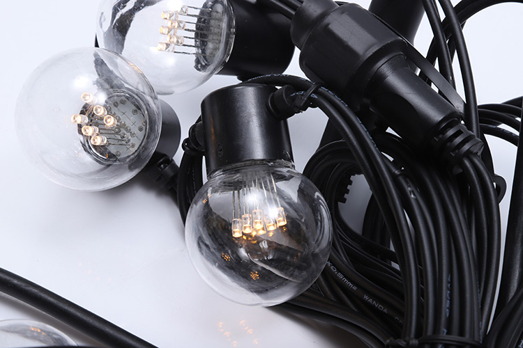WENDA - Dekorasi Liburan 230v 5m G45 Pencahayaan Luar Ruangan 100m Led Festoon Belt Lights String Light Natal 220V IP44 220 -20-40 2 tahun G45 String light 16