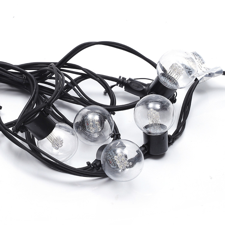 WENDA - Dekorasi Liburan 230v 5m G45 Pencahayaan Luar Ruangan 100m Led Festoon Belt Lights String Light Natal 220V IP44 220 -20-40 2 tahun G45 String light 20