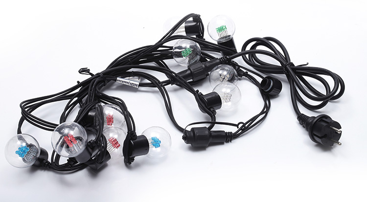 WENDA - Dekorasi Liburan 230v 5m G45 Pencahayaan Luar Ruangan 100m Led Festoon Belt Lights String Light Natal 220V IP44 220 -20-40 2 tahun G45 String light 24