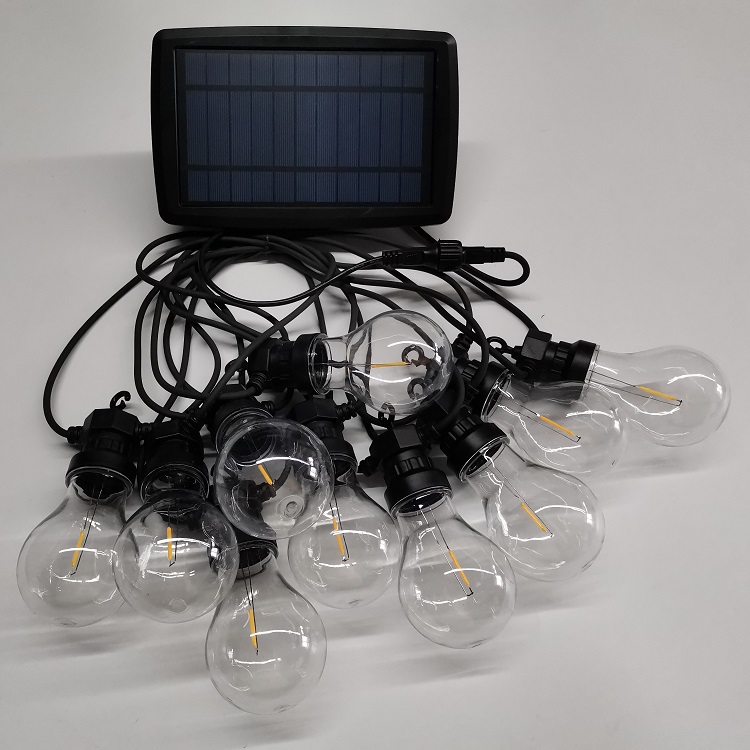 WENDA - A19 A60 a energia solare per esterni ha condotto le luci decorative per la stringa da campeggio solare A19 stringa solare 16