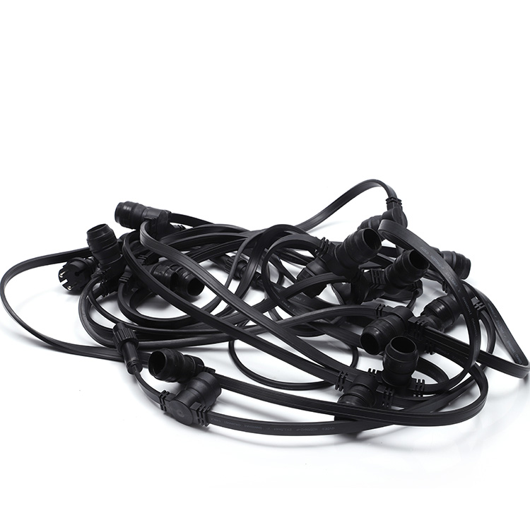 Festoon 100M Karet Garland Garland String Lampu Dekorasi Dekorasi Luar Ruangan untuk Memperhiasi dan Pesta Natal Hitam/Putih 40 14