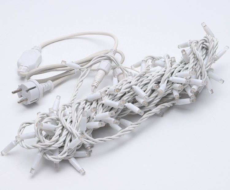 สายยางกันน้ำสีดำ 10m 100leds ไฟนางฟ้าตกแต่งกลางแจ้งนำแสงคริสต์มาสสตริง 30