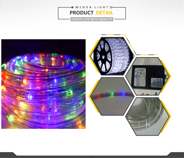 WENDA - Dekorasi Lampu Tali Tabung Led 360 Derajat Disesuaikan Ce, Rohs Warna Berubah untuk Lampu Tali Natal Luar Ruangan Ip44 Atasan Terlaris 10 26