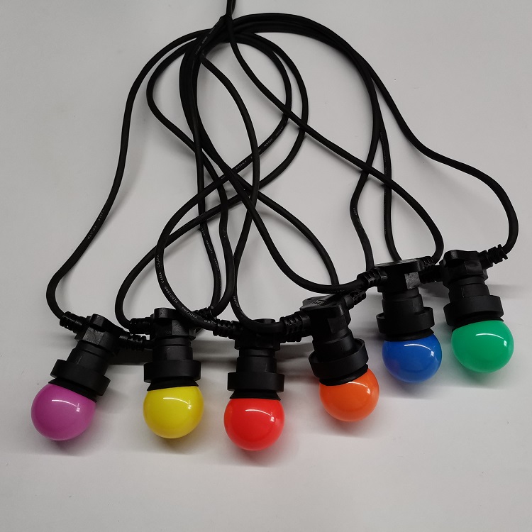 10M IP44 LED rubber festoon string lights waterproof E27 sockets Company - Wenda Deco 8