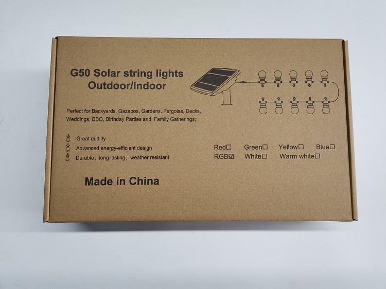 WENDA - Decorație exterioară Grădină Led cu schimbare de culoare A60 A19 Lumini solare pentru camping Iluminare Festoon Sârmă de cauciuc de Crăciun IP44 5m Vânzare caldă Top 10 32