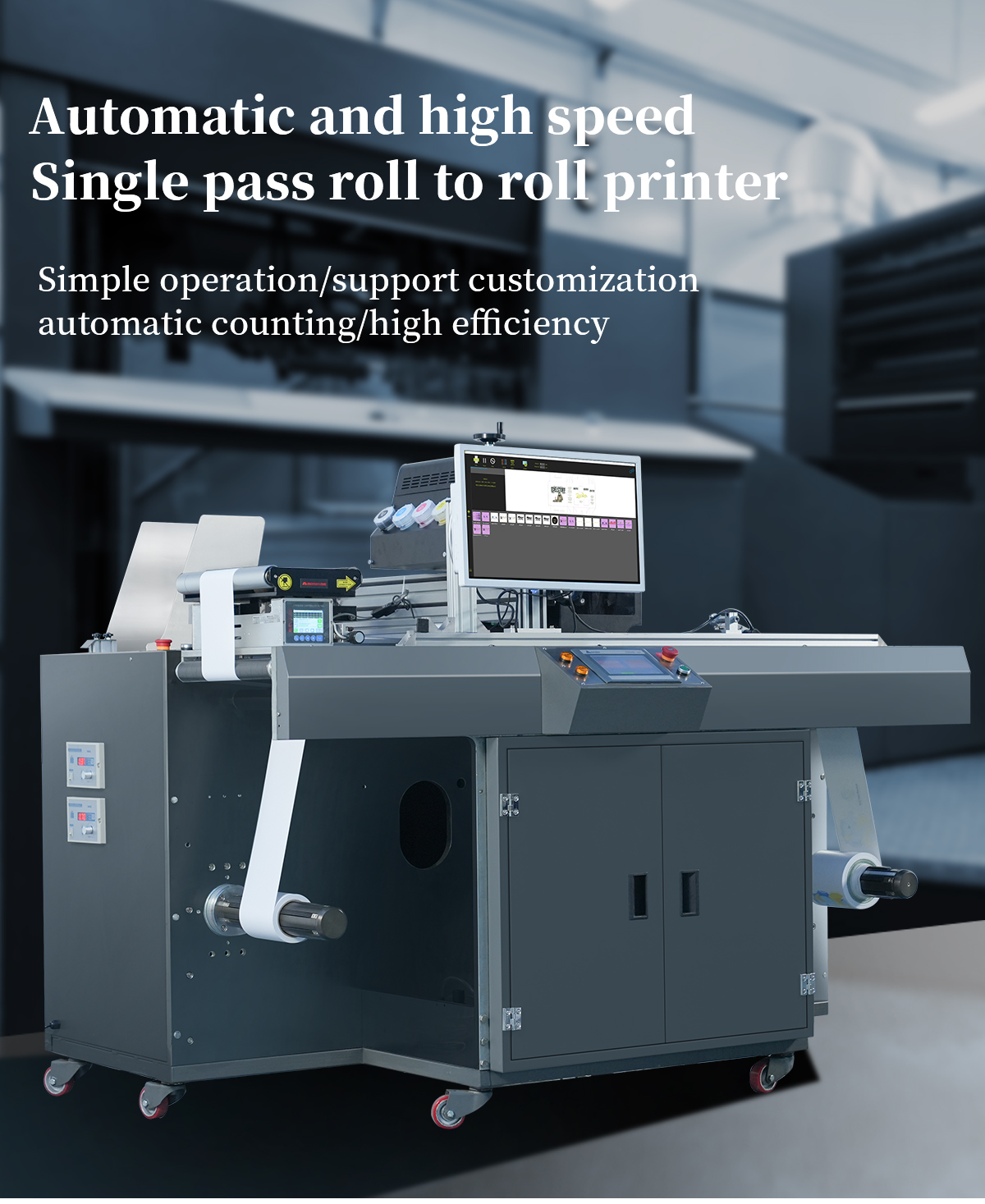 High Quality roll to roll label printer single pass printer 9