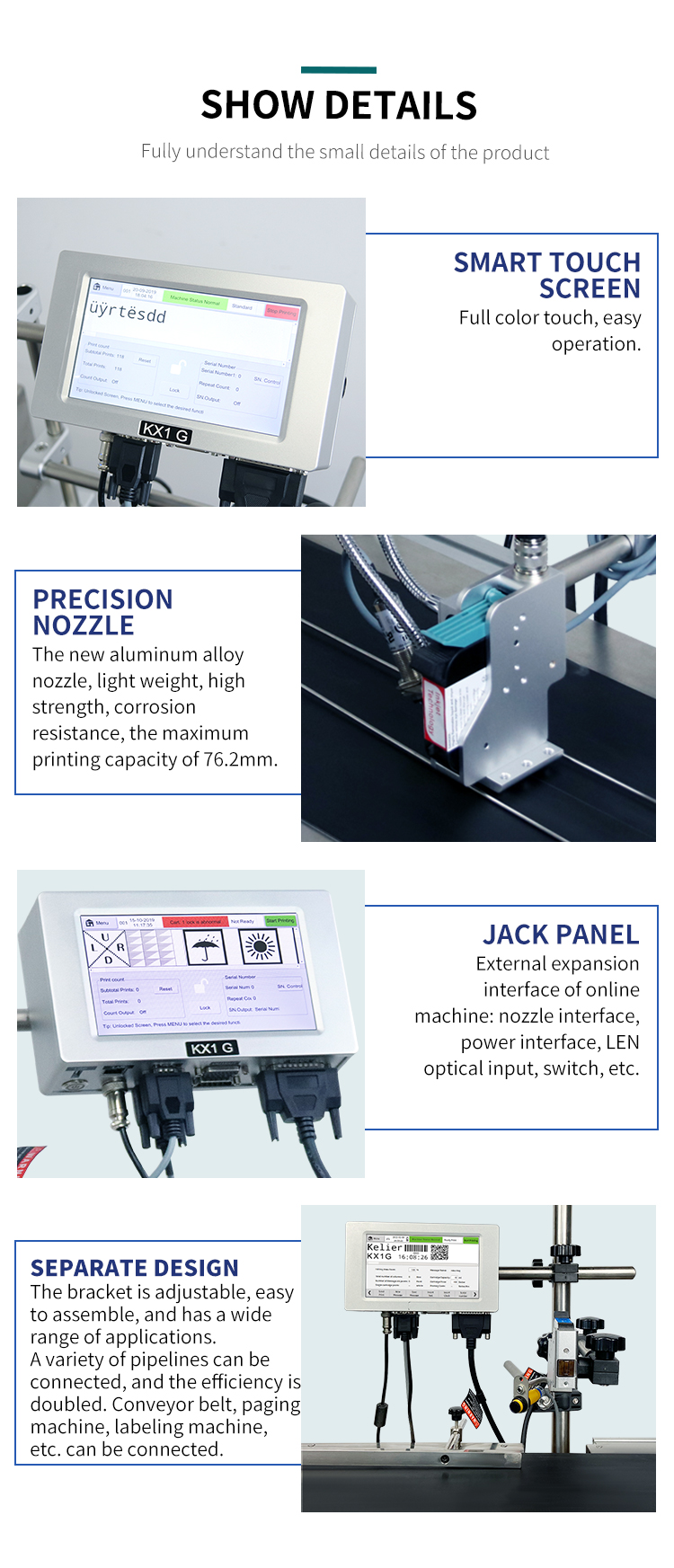 Kelier industrial printing machine inkjet coding machine logo machine printing 6