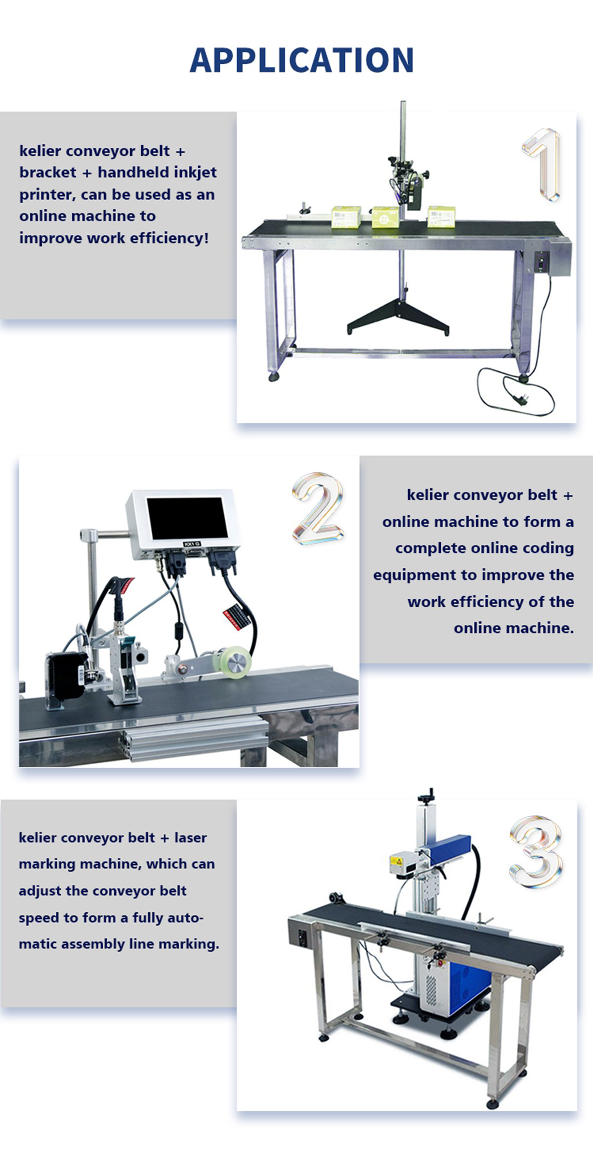 KELIER customizable conveyor belt for mask packaging line adjustable speed width and length 5