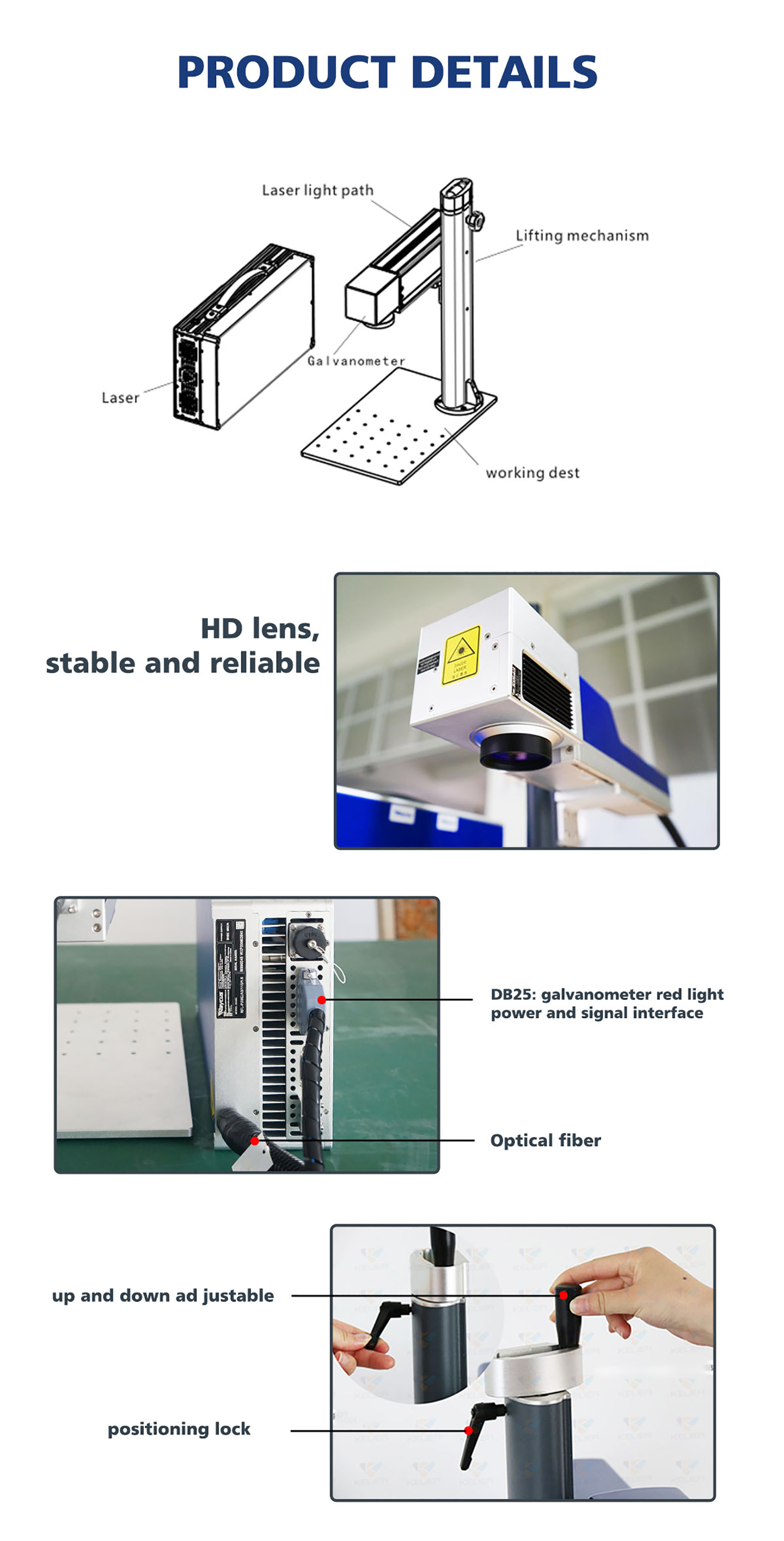 Quality Color Rotary Metal Fiber Laser Engraving Fiber Laser Marking Machine Manufacturer | Kelier 11