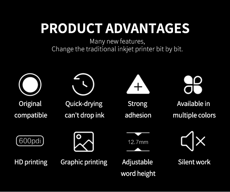 Kelier - H7 H6 JS10 11 2586K handheld inkjet printer white Coding Printer ink cartridge Non-standard customization 10