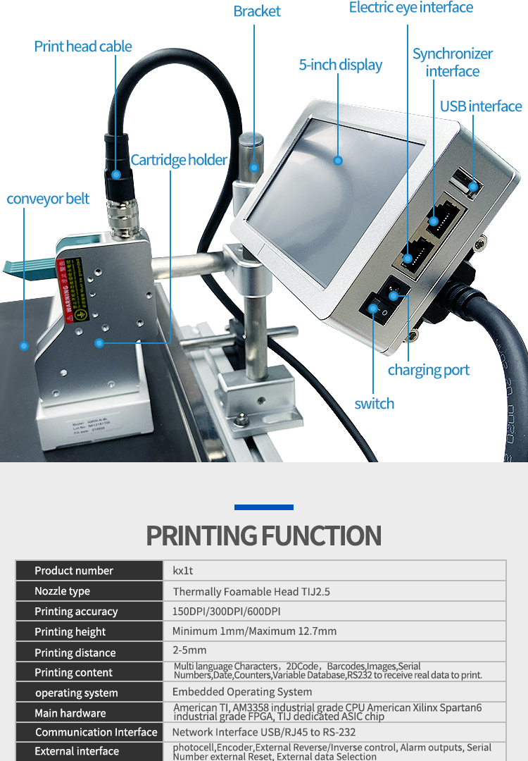 Kelier - Kelier kx1t Industrial Batch Code Printing Machine Online Inkjet Printer Coder Tij Inkjet Expiry Date portable printer Online Inkjet Printer 12