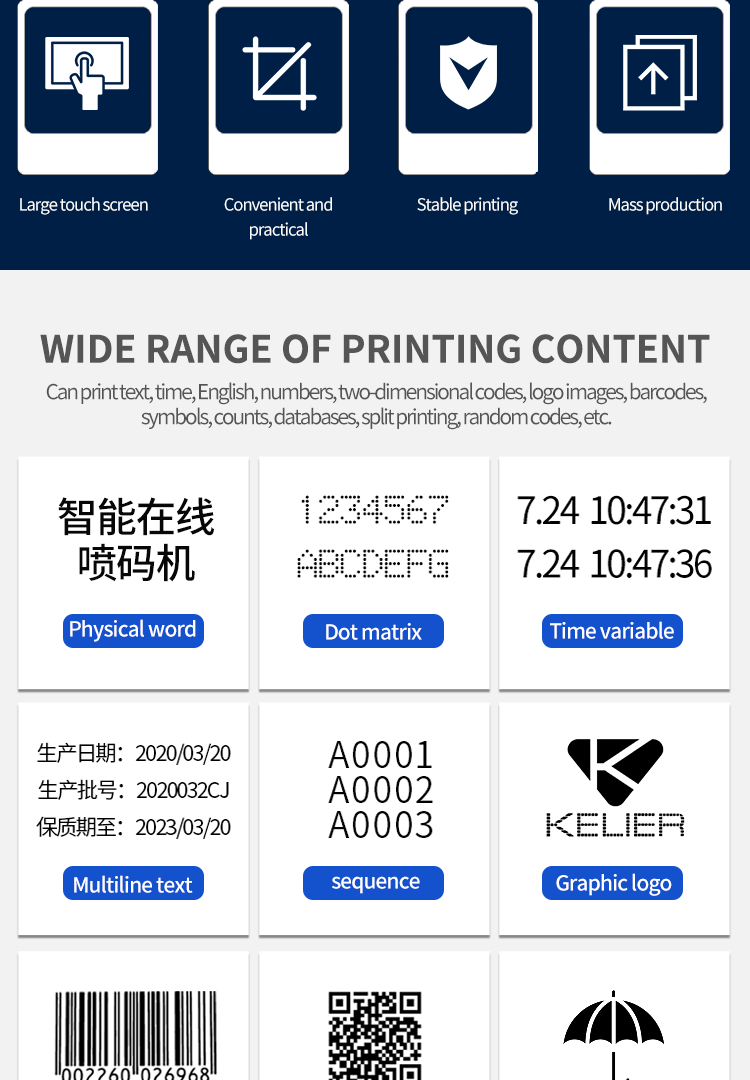 Kelier - Kelier kx1t Industrial Batch Code Printing Machine Online Inkjet Printer Coder Tij Inkjet Expiry Date portable printer Online Inkjet Printer 9