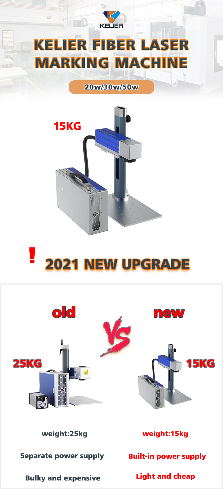 laser marking machine Small Portable Fiber Laser Marking Machine For metal logo date serial number printing kelier 8