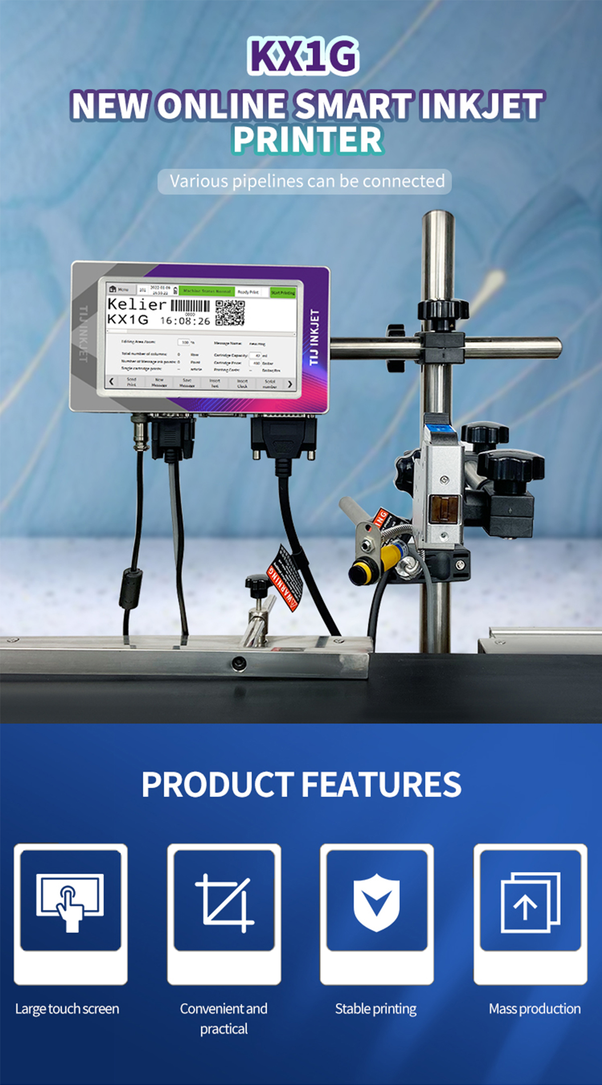 Online thermal inkjet printer printing qr code serial number for milk carton date barcode printing 2