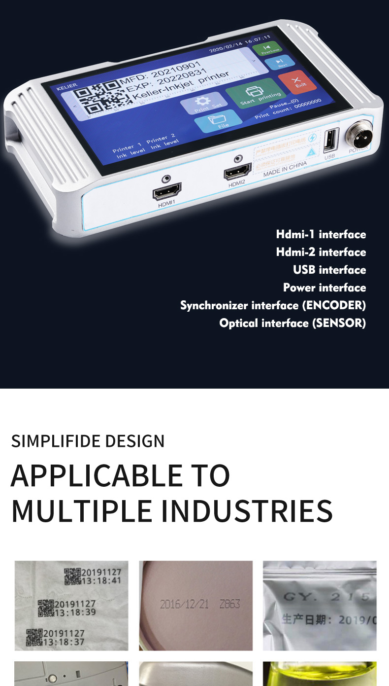 Kelier - kelier 2022 Automatic multi language Batch Code Small Online Box Package Inkjet Printer for expiry date batch code time Online Inkjet Printer 12