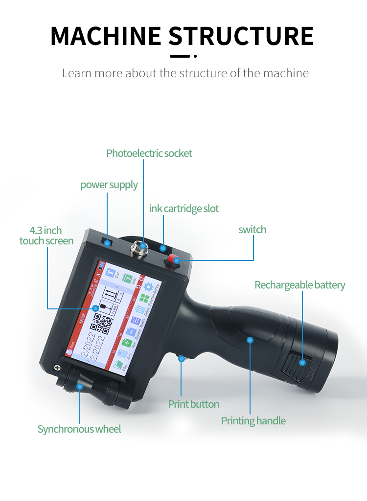 Kelier - Portable Hand Type Model Plastic Inkjet Bag package Marking Printer Single Color Non-standard customization 11