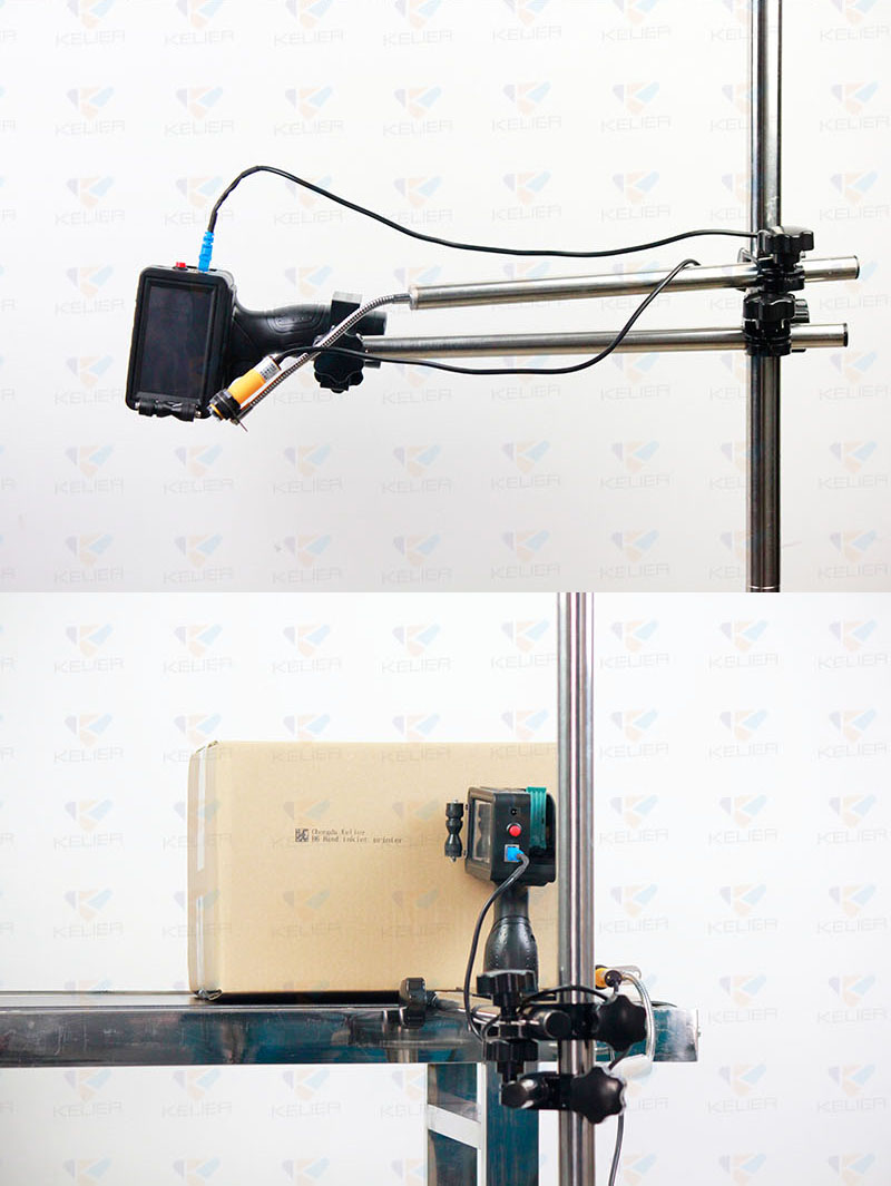kelier Stainless steel handheld inkjet printer holder photoelectric bracket with stand and sensor