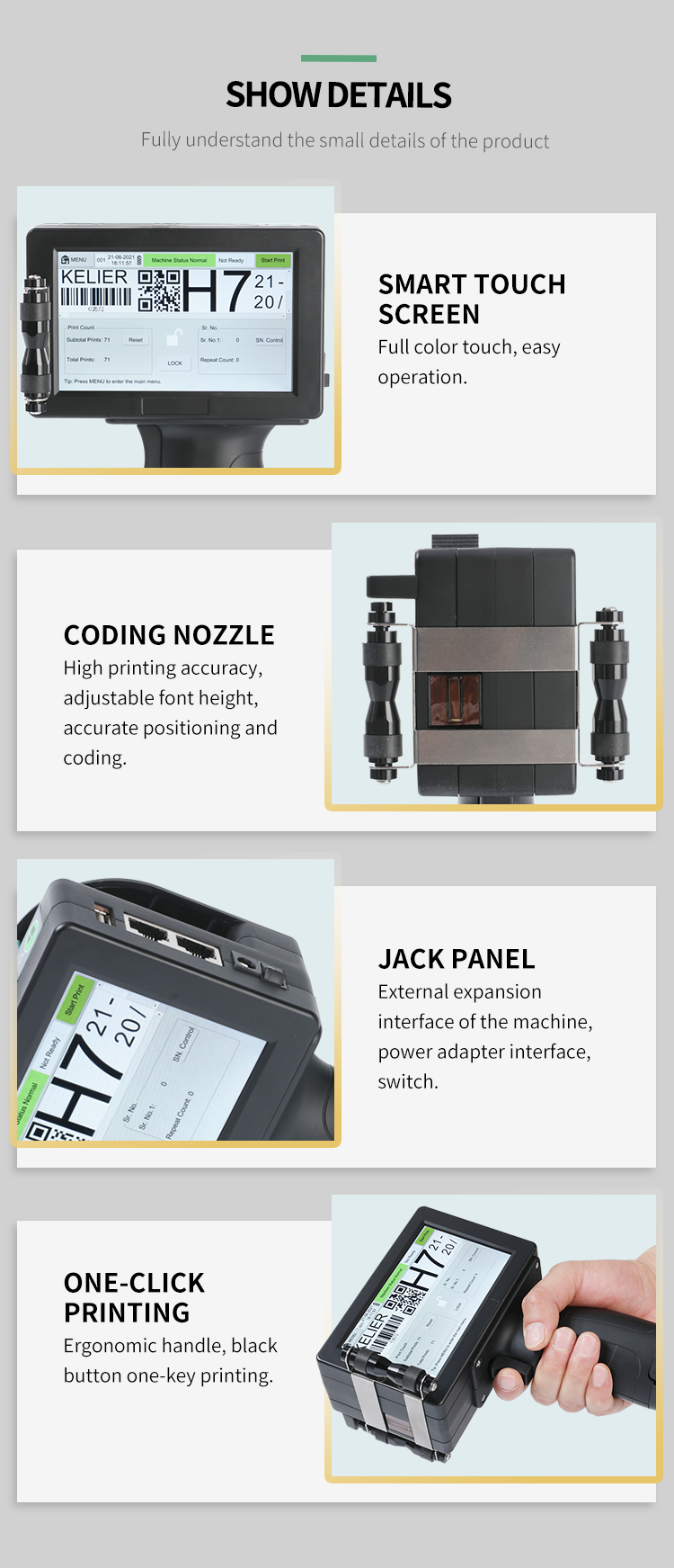 Kelier - Kelier expiry date handheld inkjet printer Egg Date Inkjet Batch Code Printing Machine Inkjet Printer Handheld Inkjet Printer 13
