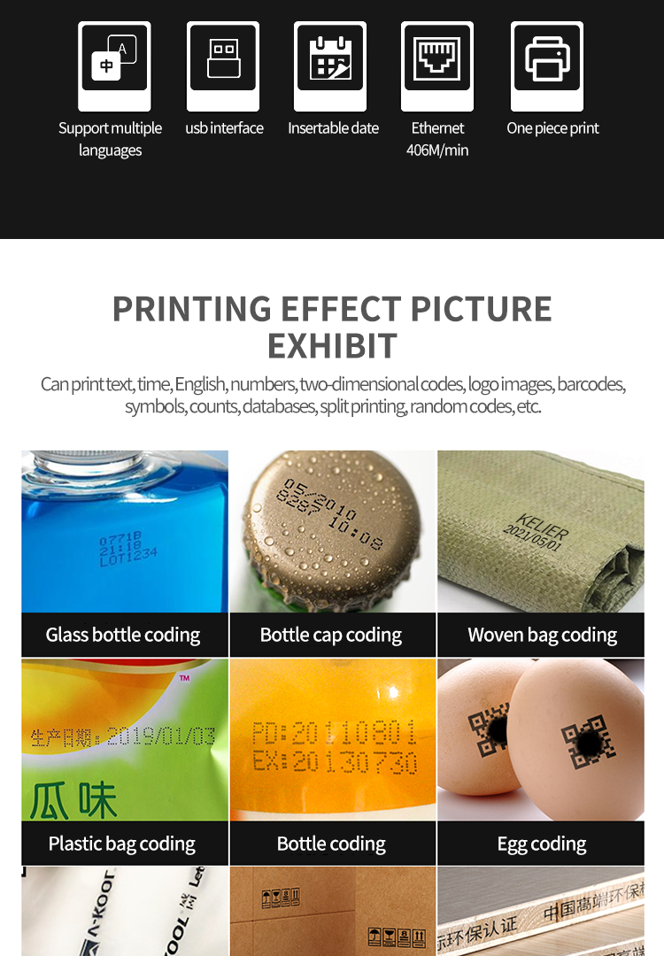 Kelier - Small Character Printer dater inkjet printing machine for plastic bottle exp dateinkjet code printer Coding of Plastic Bottles Handheld Inkjet Printer 9