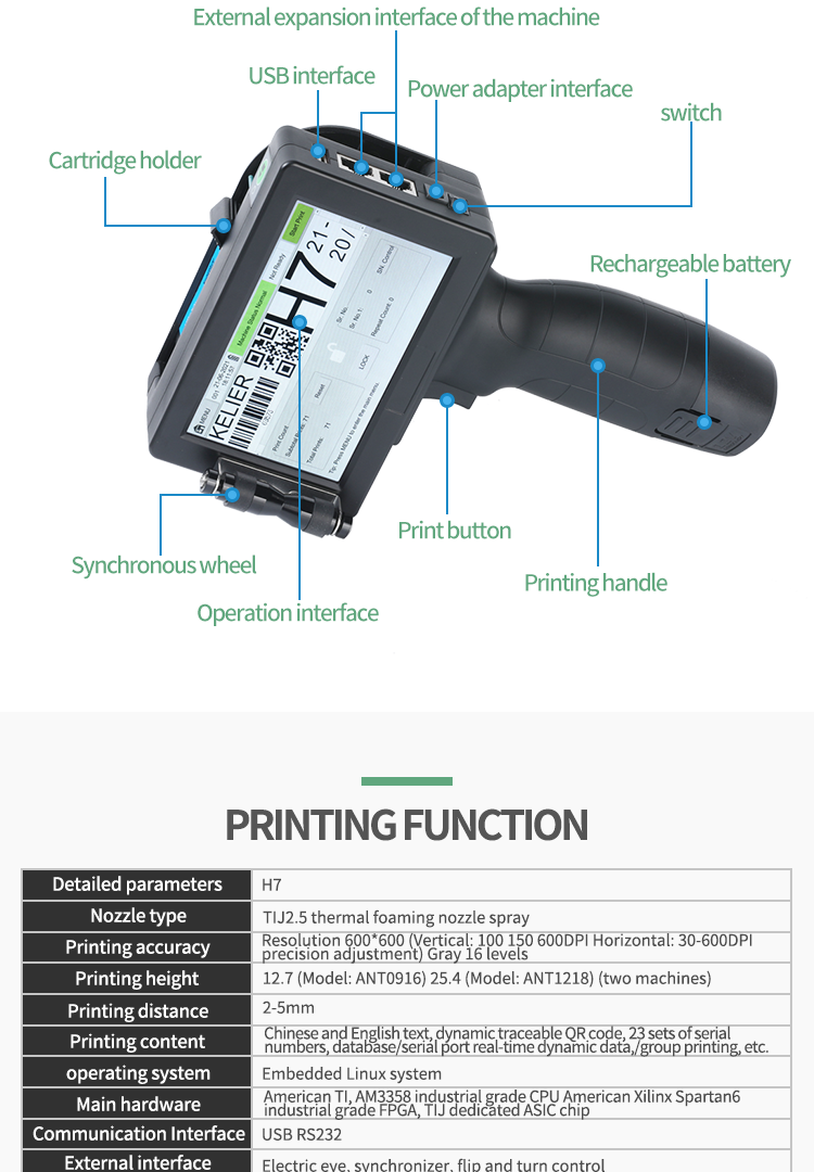Kelier - Small Character Printer dater inkjet printing machine for plastic bottle exp dateinkjet code printer Coding of Plastic Bottles Handheld Inkjet Printer 12