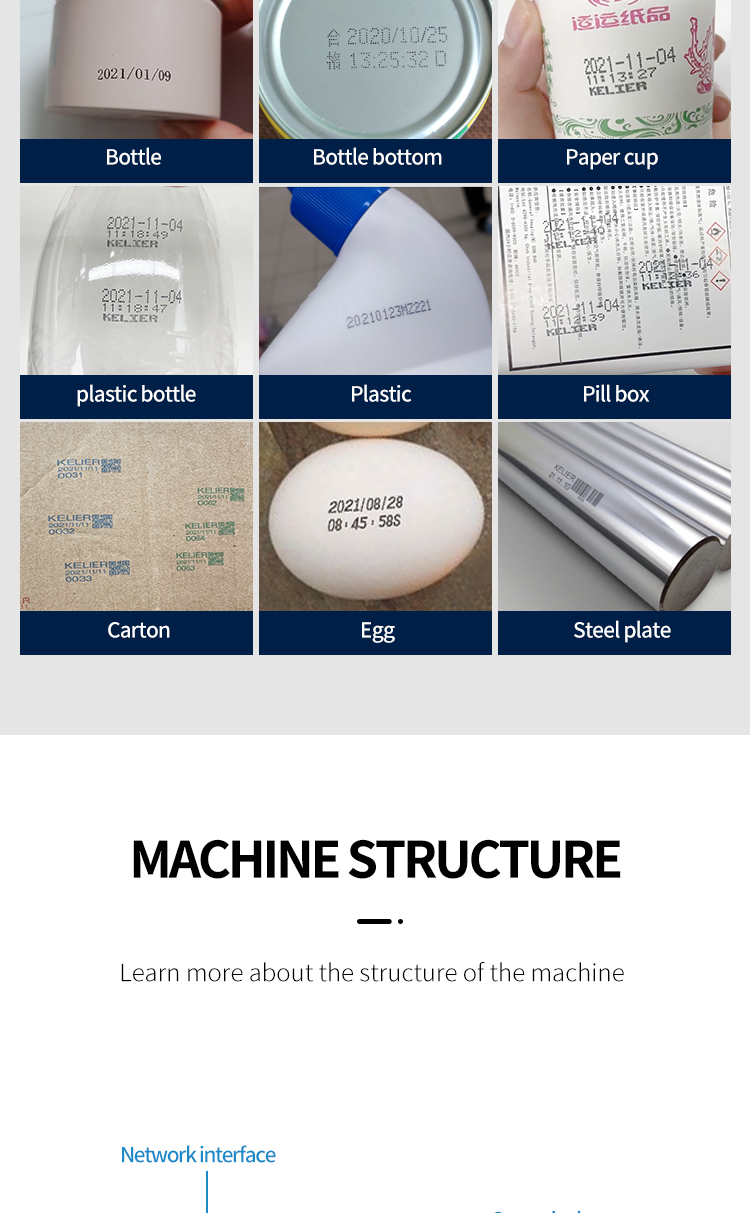 Kelier - Kelier Automatic tij 25 Inkjet Printer Metal Plastic production line Expiry Date TIJ Printing Machine Online Inkjet Printer 13