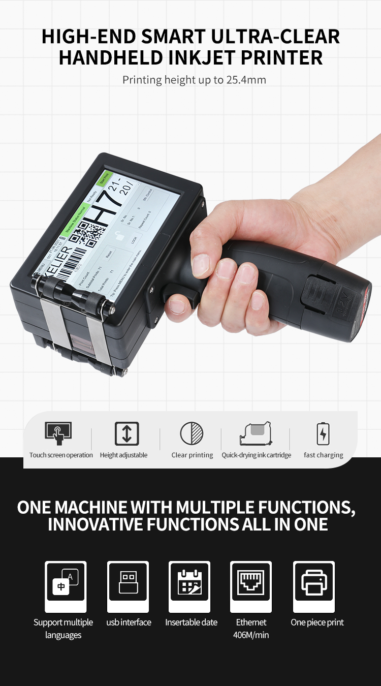 Kelier - Kelier expiry date handheld inkjet printer Egg Date Inkjet Batch Code Printing Machine Inkjet Printer Handheld Inkjet Printer 8
