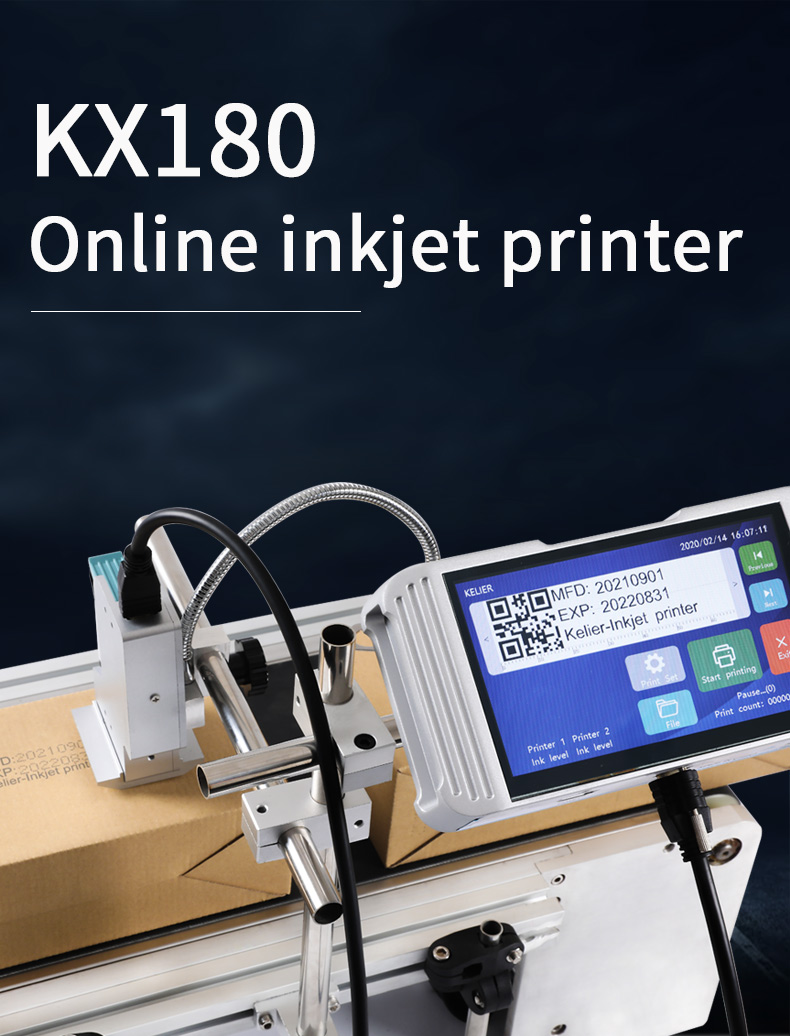Kelier - KELIER 2022 New Good Quality Food & Beverage Applicable Industries Online TIJ Inkjet Printer for date QR code logo variable barc Non-standard customization 7