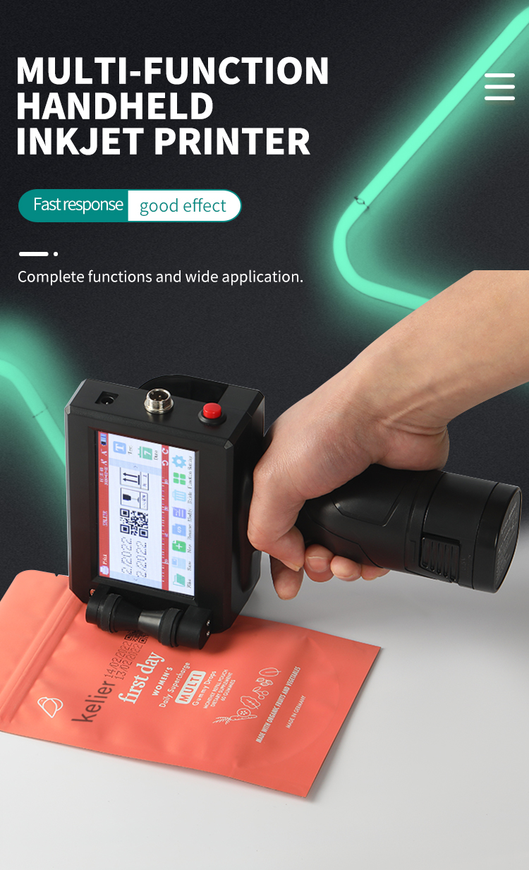 Kelier - Kelier 2022 New industrial Portable Inkjet batch code date Printer for plastic bottles Handheld Inkjet Printer 8