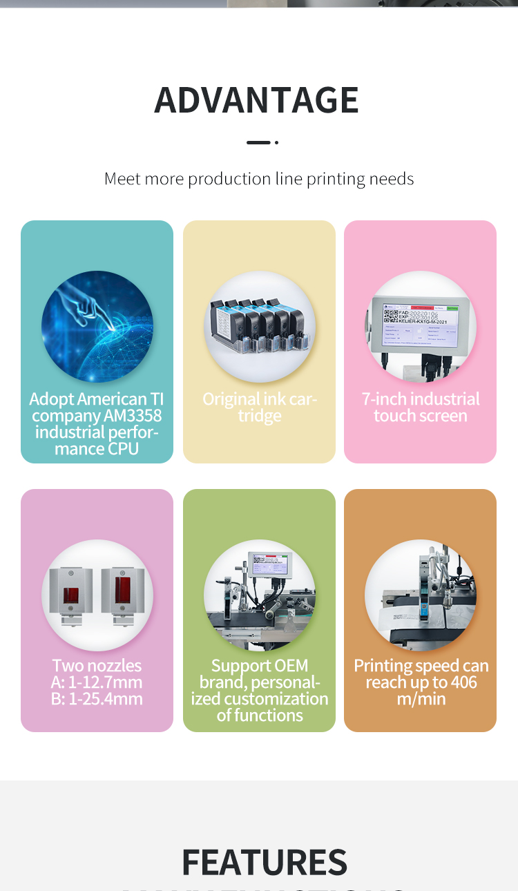 Kelier - Kelier tij 25 qr code barcode variable date inkjet coder bottle carton logo food industry coding printer Online Inkjet Printer 9