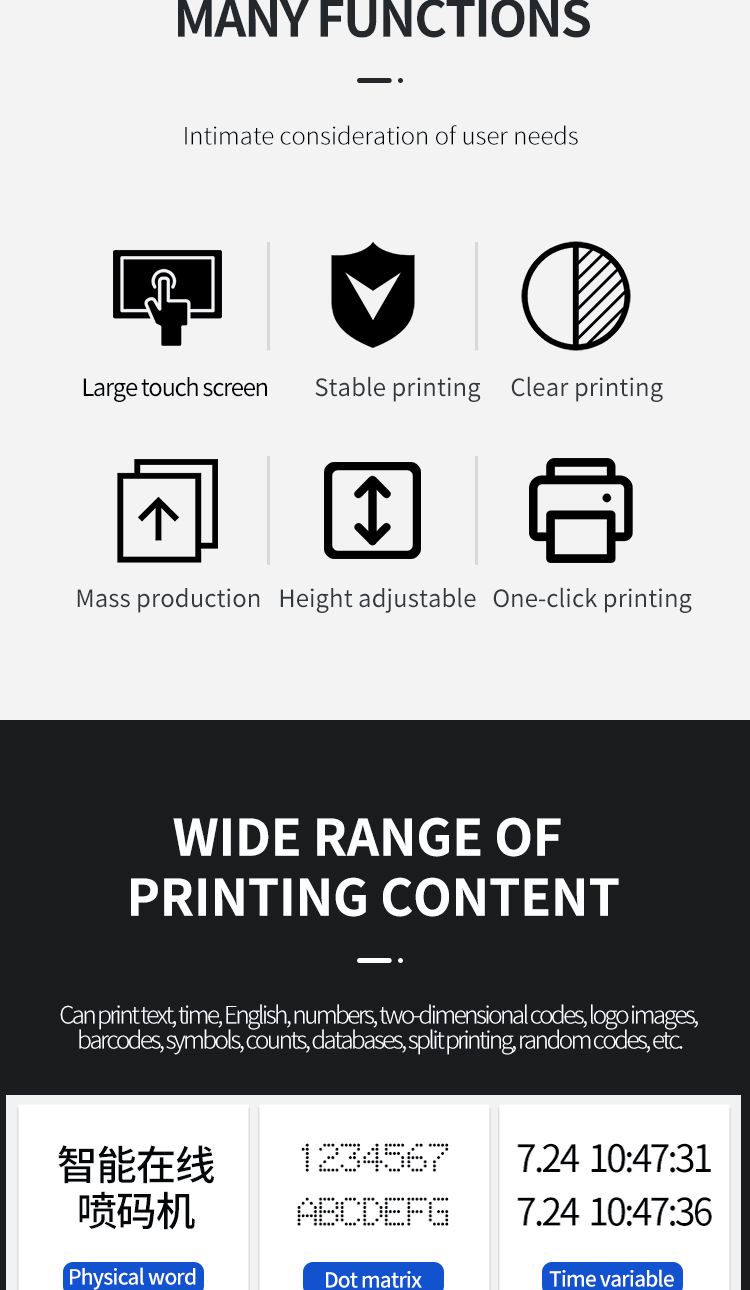 Kelier - Kelier tij 25 qr code barcode variable date inkjet coder bottle carton logo food industry coding printer Online Inkjet Printer 10