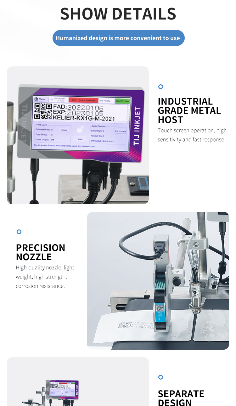 Kelier - Kelier tij 25 qr code barcode variable date inkjet coder bottle carton logo food industry coding printer Online Inkjet Printer 14