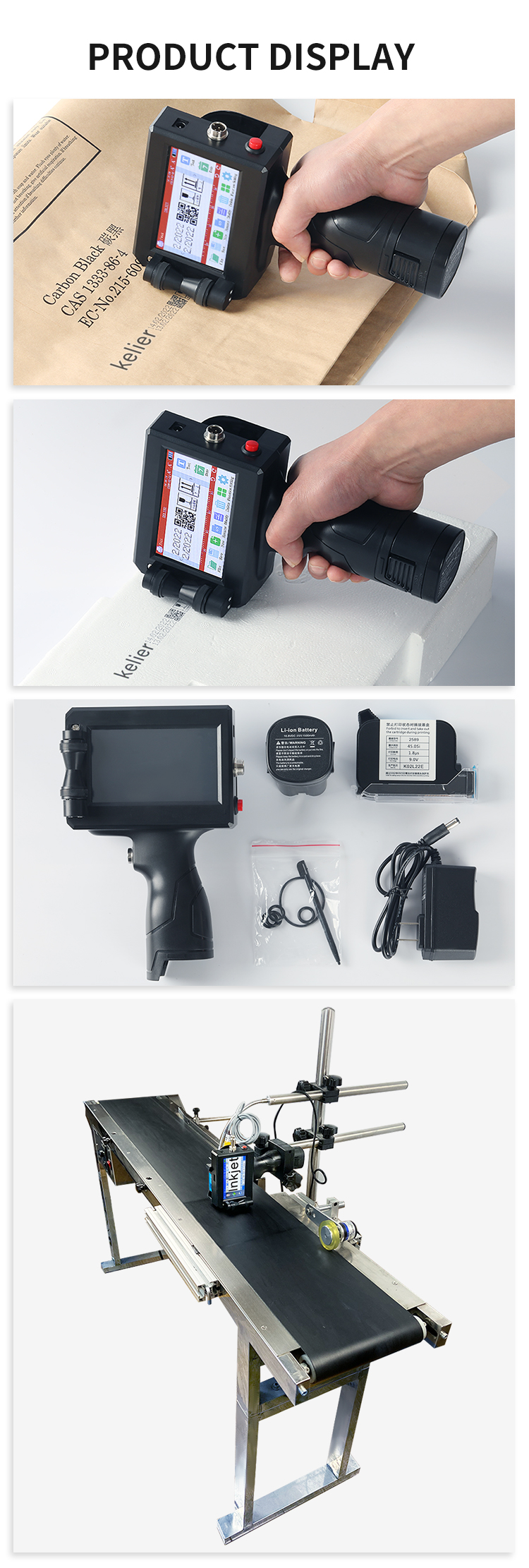 Kelier - batch number machine for board carton stone pipe cable metal plastic batch printer for food Board Non-standard customization 16