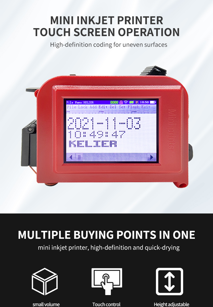 Kelier - Kelier 2022 new inkjet printer mini hand printer to print production date food bag bottle body Non-standard customization 6