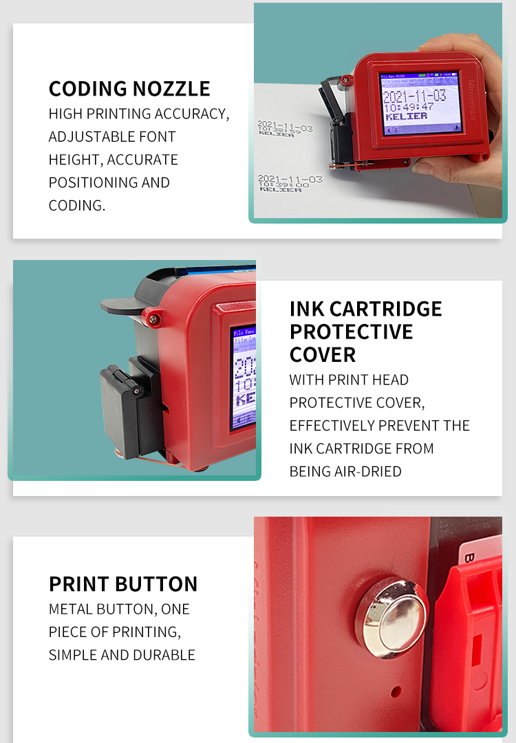 Kelier - Kelier 2022 new inkjet printer mini hand printer to print production date food bag bottle body Non-standard customization 13