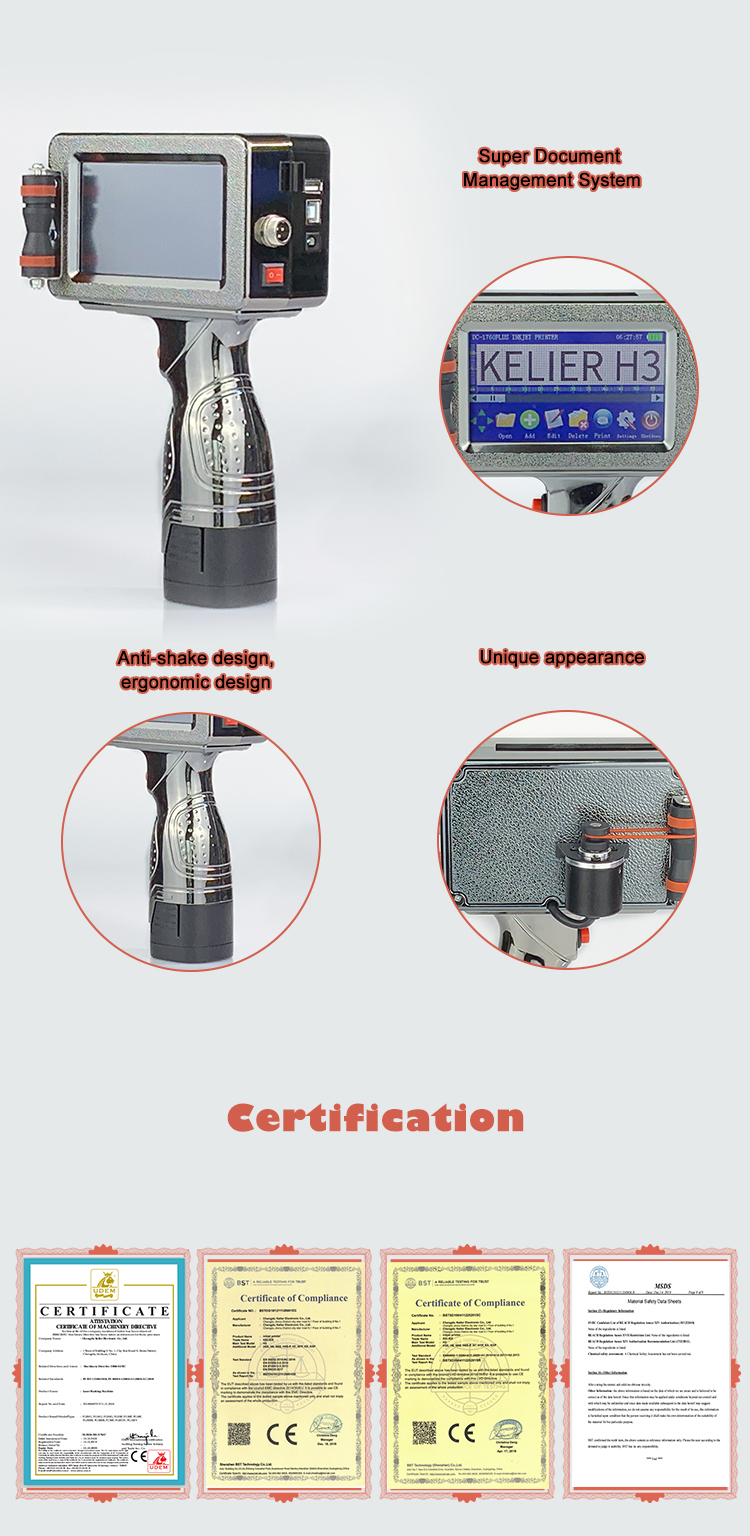 TIJ2.5 Smart Expiry Date Handheld Inkjet Printer Inkjet Printing Machine inkjet marking mark for Industry machine